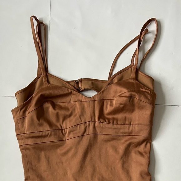 LIU Jo Milano brown mini dress size 40- M corset back zipper bustier - Picture 3 of 16